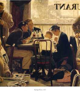 Saying Grace, by Norman Rockwell